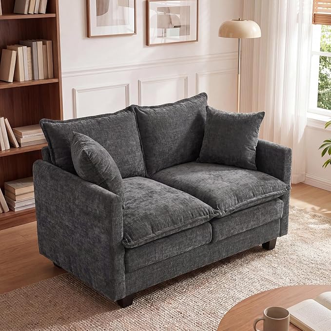 Loveseat Sofa Cloud Sofa Couch 50'', Modern Loveseats 2 Seat Couch 27" Deep Seat by MUDANT