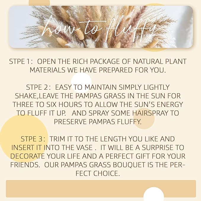 Natural Pampas Grass Mix Bouquet | Dried Pampas Bouquet - Image 5