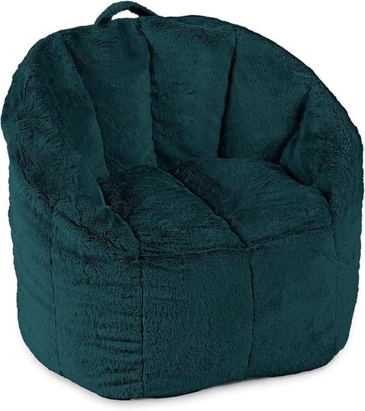Big Joe Milano Bean Bag Chair for Kids, Ultra-Soft Emerald Plushie Polyester by BigJoe