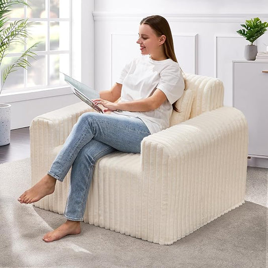 Hobestluk Single Sofa Foam Couch Sofa by YourHomeDeservesMore