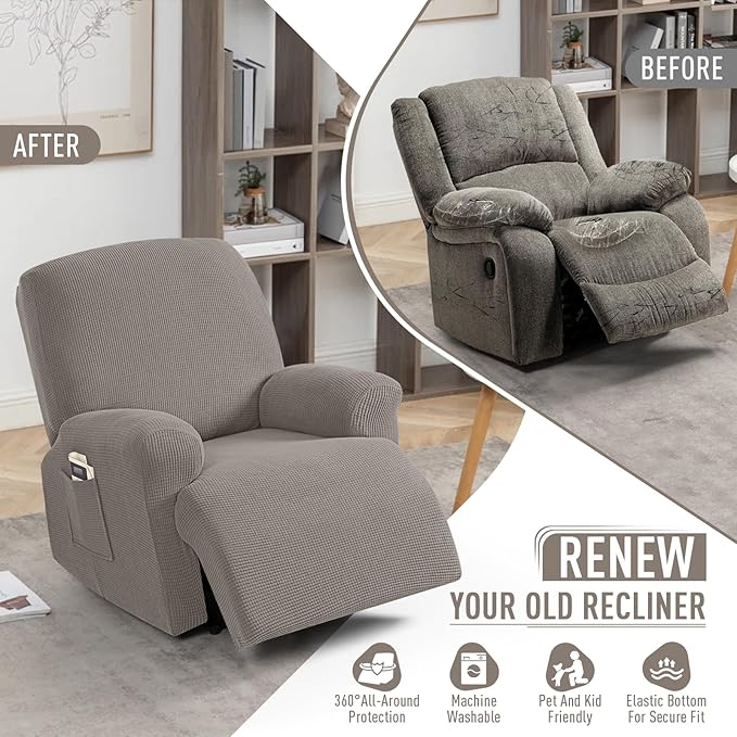 TAOCOCO Oversized Recliner Chair Covers, 1 Seater Streach Recliner Covers Soft - Image 5