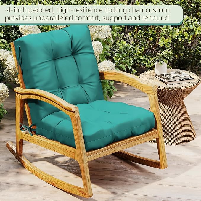 Outdoor Chair Cushion, High Back Soft Seat Pad - Image 3