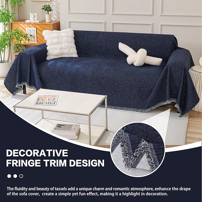 DREAMINGO Sofa Covers Washable Thick Chenille Couch Cover - Image 5