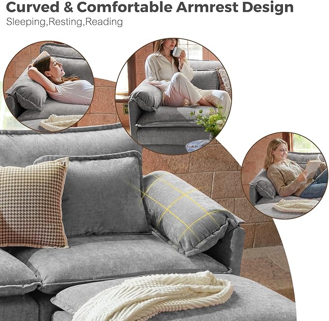 ELUCHANG Oversized 153" Modular Sectional Sofa, Comfy Cloud Couch, U Shaped - Image 5