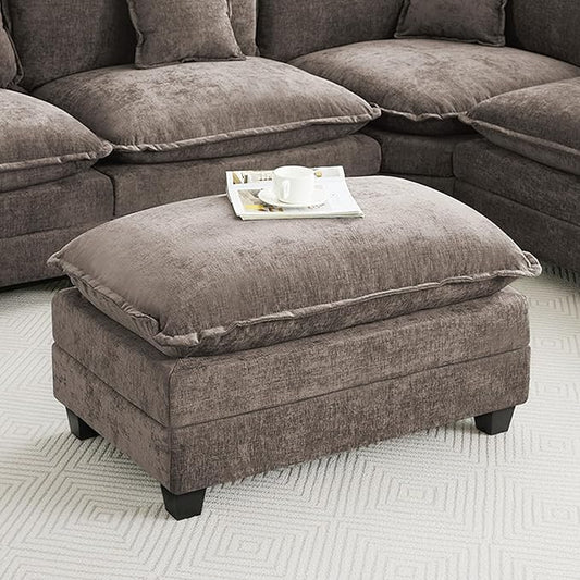 35‘’ Modern Chenille Cloud Sofa Ottoman, Rectangle Ottoman by WUTUTUEE