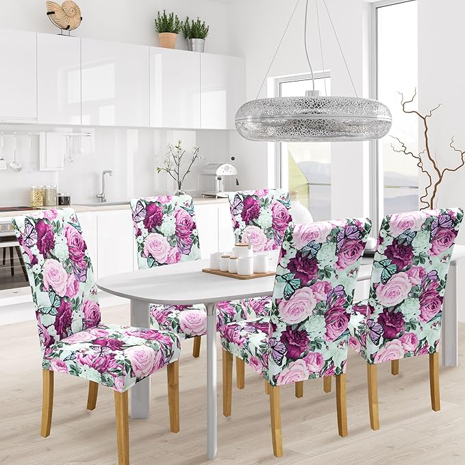 BIETYONE Stretch Dining Chair Covers Set of 2, Soft Removable Washable Kitchen - Image 2