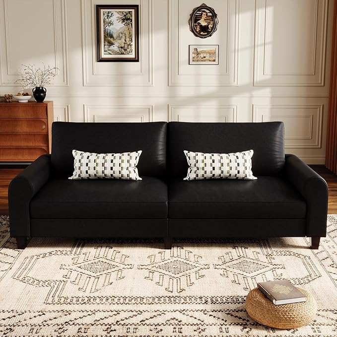 EASE MOOSE 70.6" Faux Leather Loveseat Sofa, Deep Seat Waterproof and - Image 4