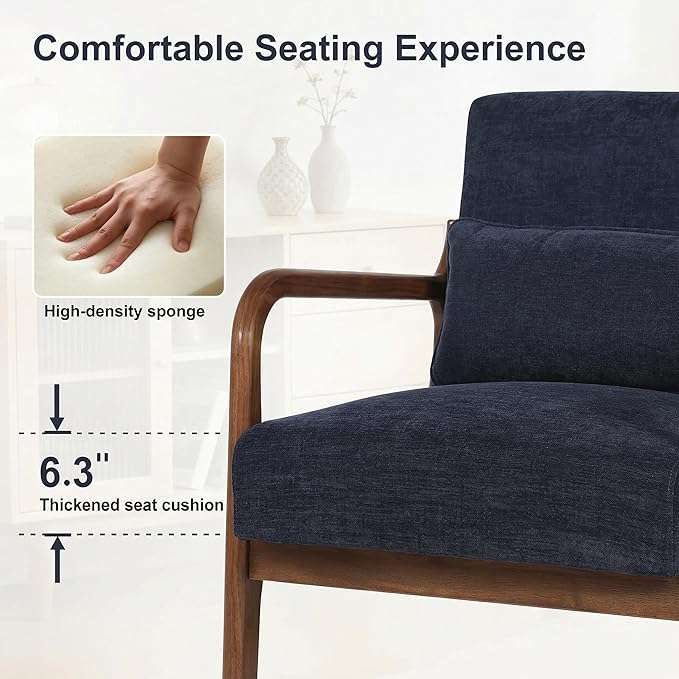 Mid Century Accent Chair, Comfy Arm Chair - Image 5