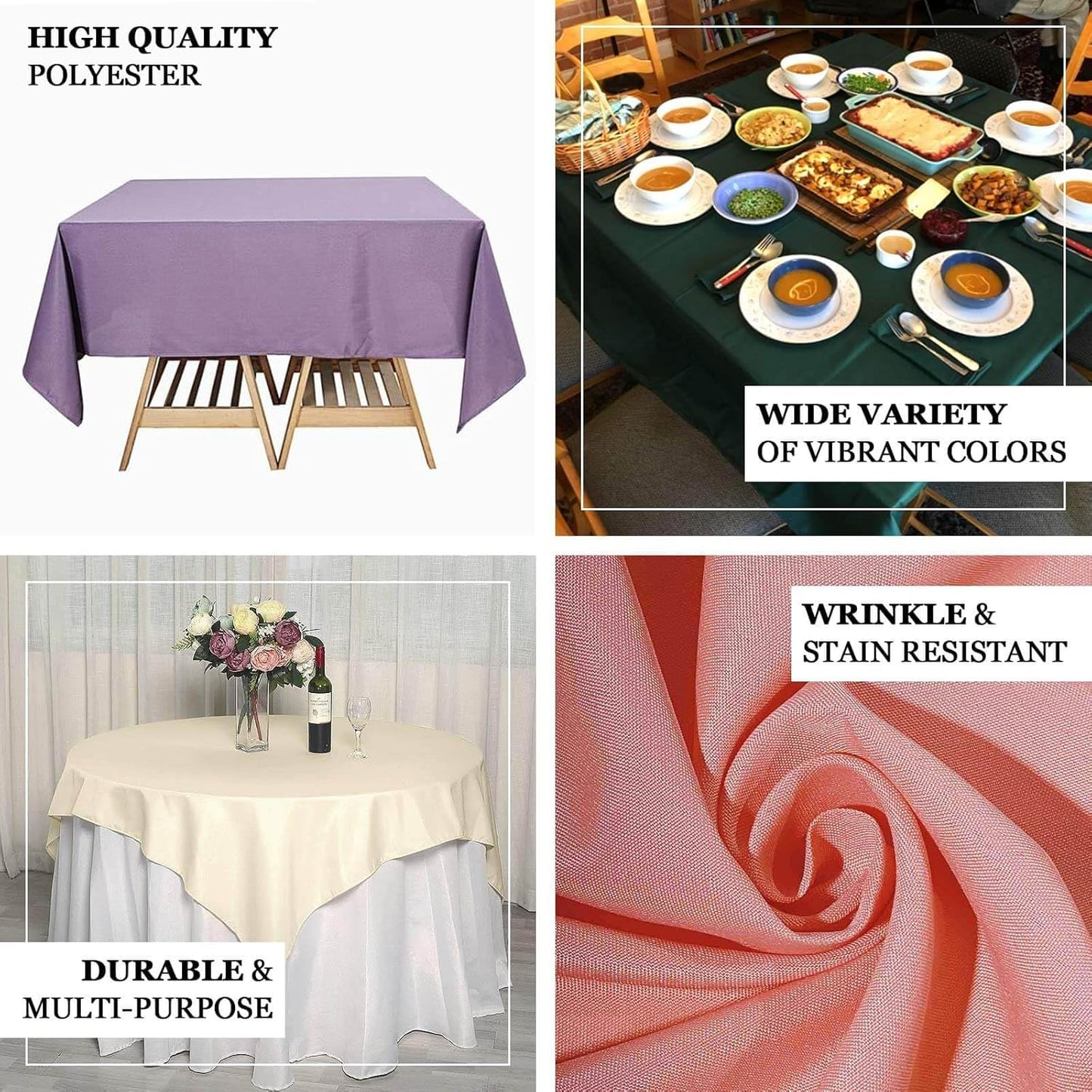 Efavormart 70" Square Linens Cinnamon Brown Wholesale Linens Polyester Square Linen Tablecloth for Wedding Banquet Party Restaurant