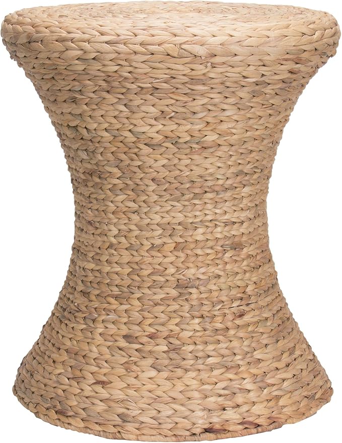 Household Essentials Handwoven Water Hyacinth Wicker Stool by HouseholdEssentials