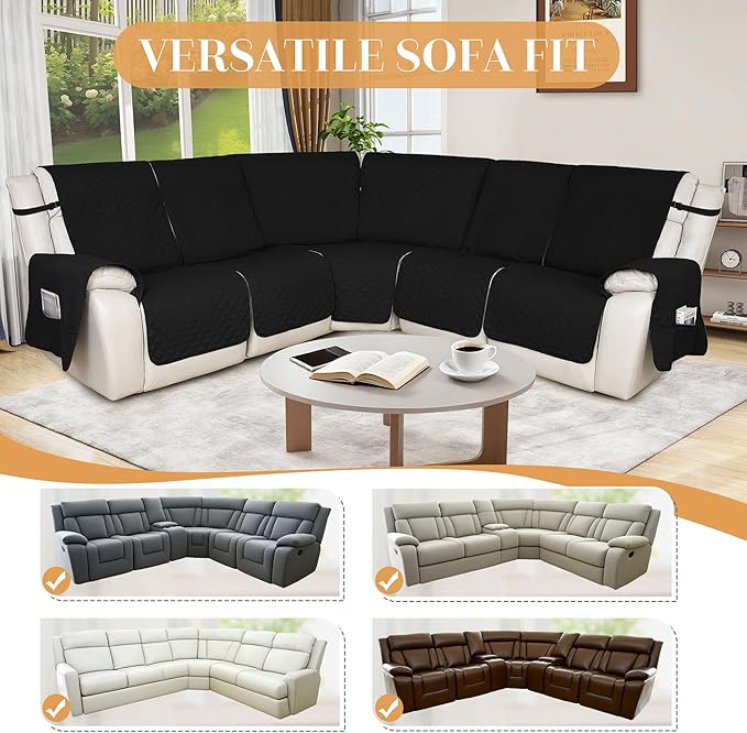 HDCAXKJ 100% Waterproof Reclining Sectional Couch Covers L Shape Recliner Sofa - Image 5