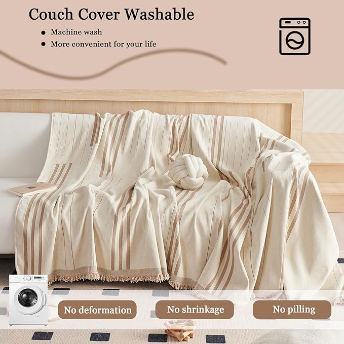 DREAMINGO Couch Cover Reversible Chenille 3 Seat Sofa Covers - Image 7
