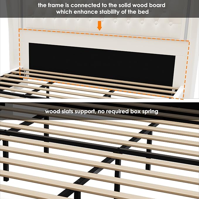 King Bed Frame 55" Tall Headboard - Image 8