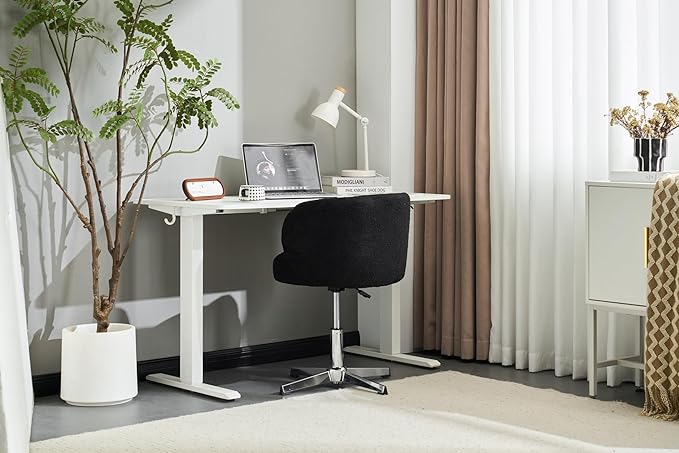 VINGLI Cute Small Swivel Desk Chair Comfy no Wheels, Ergonomic Low-Back Lumbar - Image 8