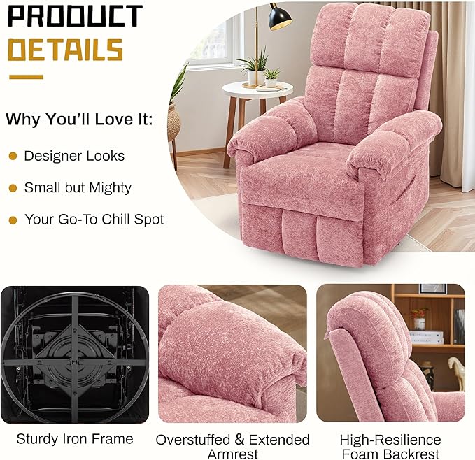 Korser Recliner Chair, Swivel Rocker Recliner Chair - Image 5