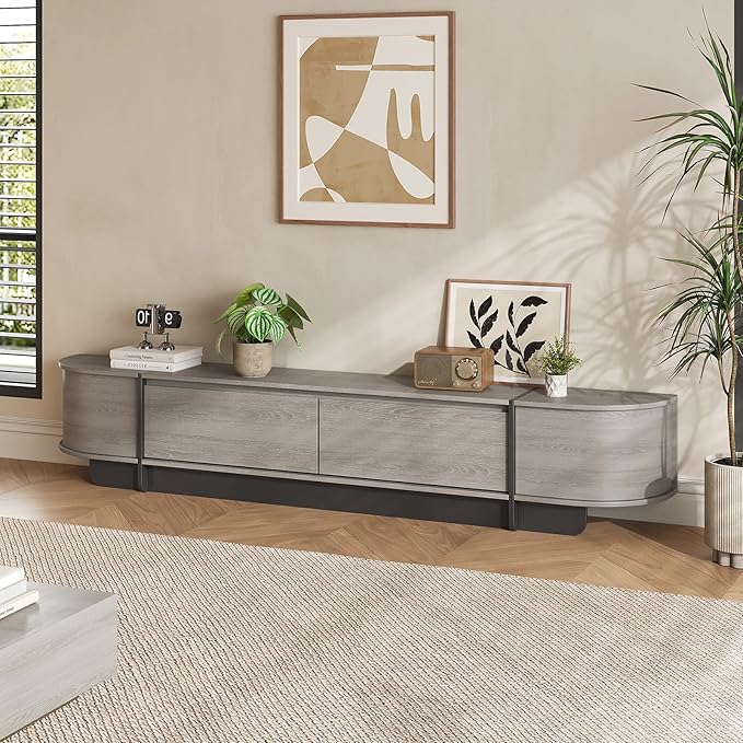 78.7'' Modern TV Stand for 55-85 Inch, Long Wooden TV Console - Image 7