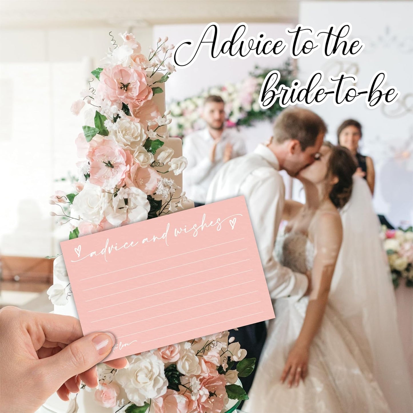 30 Advice & Wishes Cards - Peach Pink - Double Sided Fill-In Advice Cards For Bridal, Wedding, Graduate Party, Mr & Mrs, Retirement, Baby Shower, Party Favor & Supplies - B02