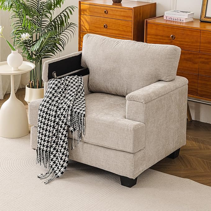 Oversized Accent Chair with Armrest Organizer, Comfy Living Room Chairs with - Image 5