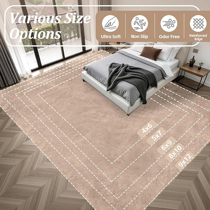 Fluffy Area Rugs 9x12 Living Room Bedroom: Ultra Soft Shag Rug Upgrade Non-Slip - Image 9