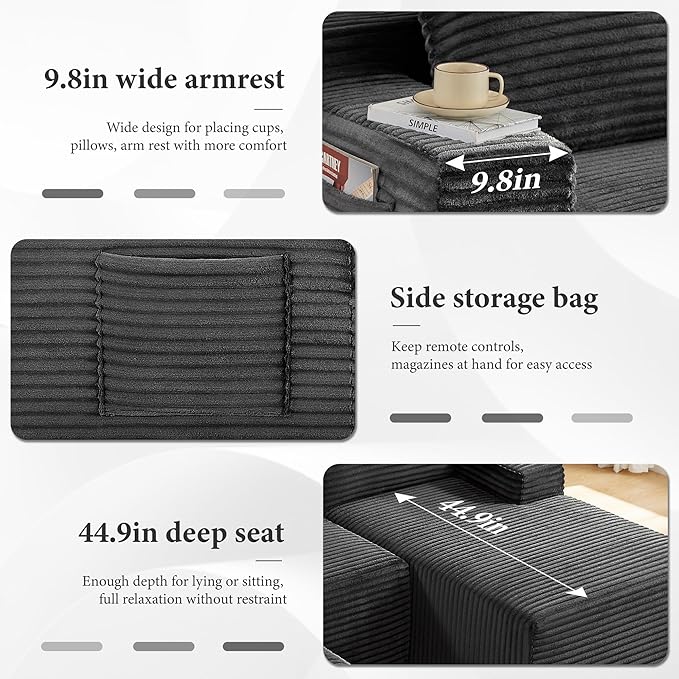 96" Sectional Couches for Living Room Cloud Couch Sofa - Image 5