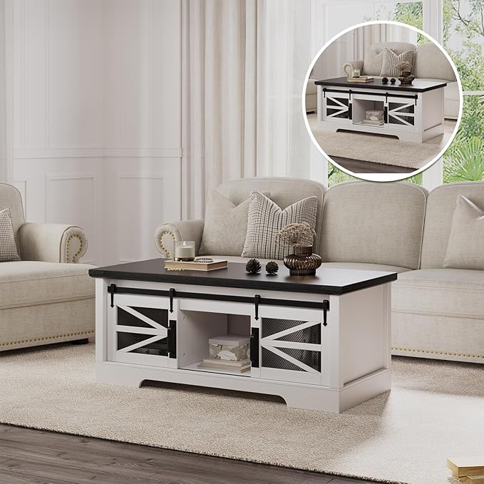 47.2" Lift Top Coffee Table, Hidden Storage Compartment, Lifting Tabletop by Unknown