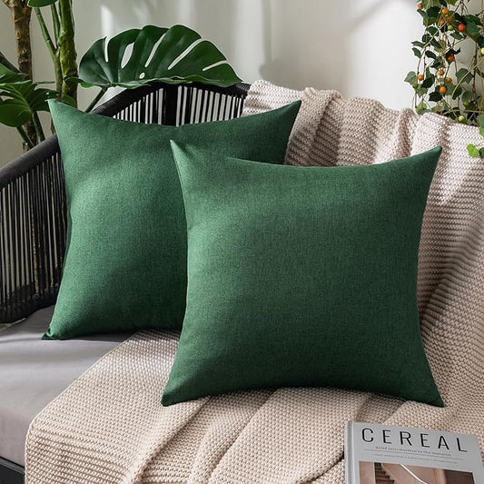 MIULEE Pack of 2 Decorative Outdoor Solid Waterproof Throw Pillow Covers Faux by MIULEE