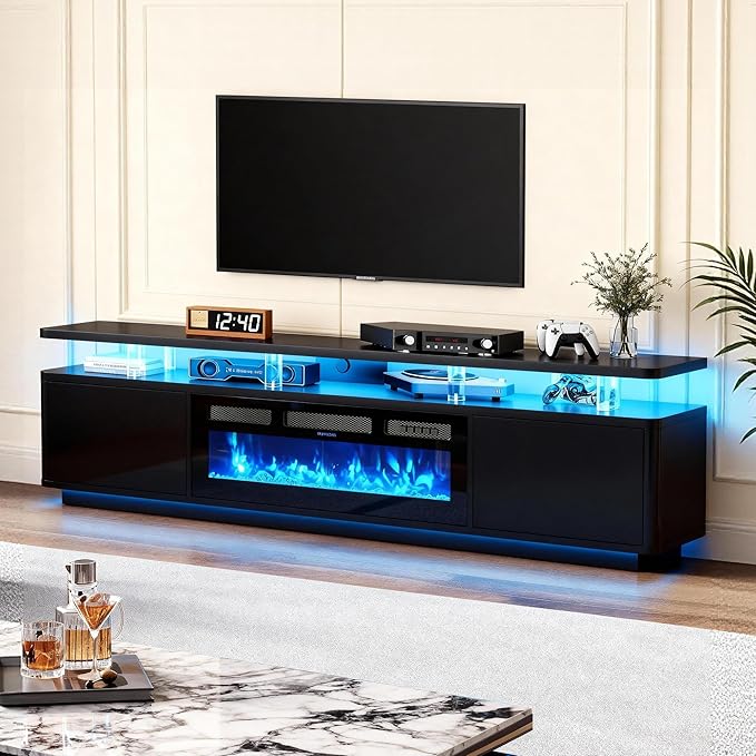 MXV 70" Fireplace TV Stand for TVs up to 80", Entertainment Center - Image 9