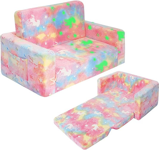 SLIGUY Kids Couch, Fold Out Kids Sofa Chair, Toddler Convertible Sofa to by SLIGUY