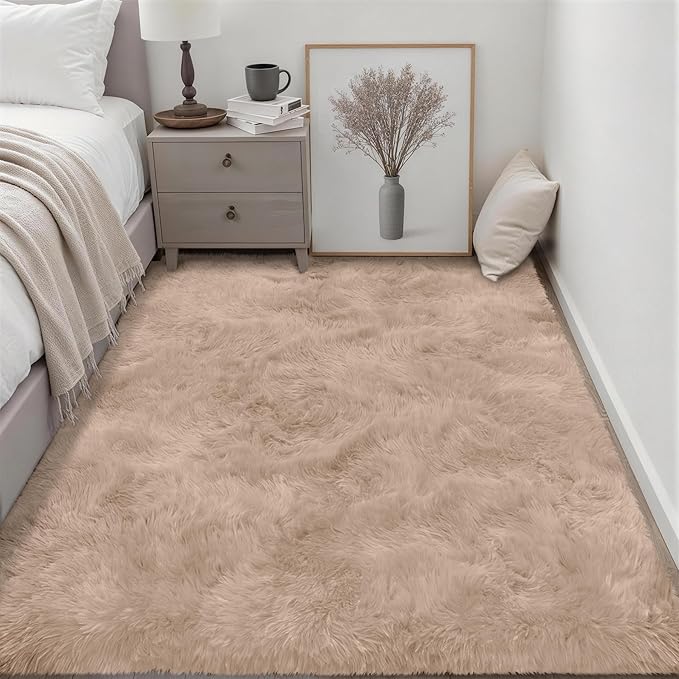 Fluffy 4x6 Area Rugs for Living Room Bedroom: Ultra Soft Shag Rug Non-Slip - Image 3