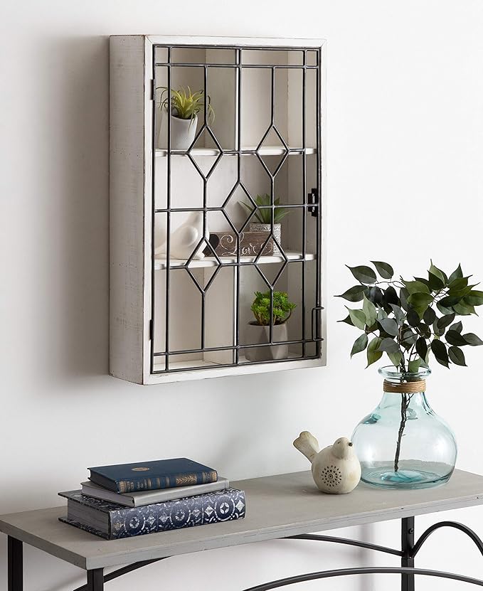 Kate and Laurel Megara Decorative Wooden Wall Hanging Curio Cabinet - Image 2