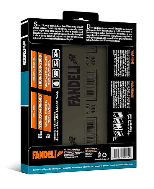 Fandeli | Waterproof Sandpaper | 2000 Grit | 25 Sheets 9'' x 11'' | - Image 2