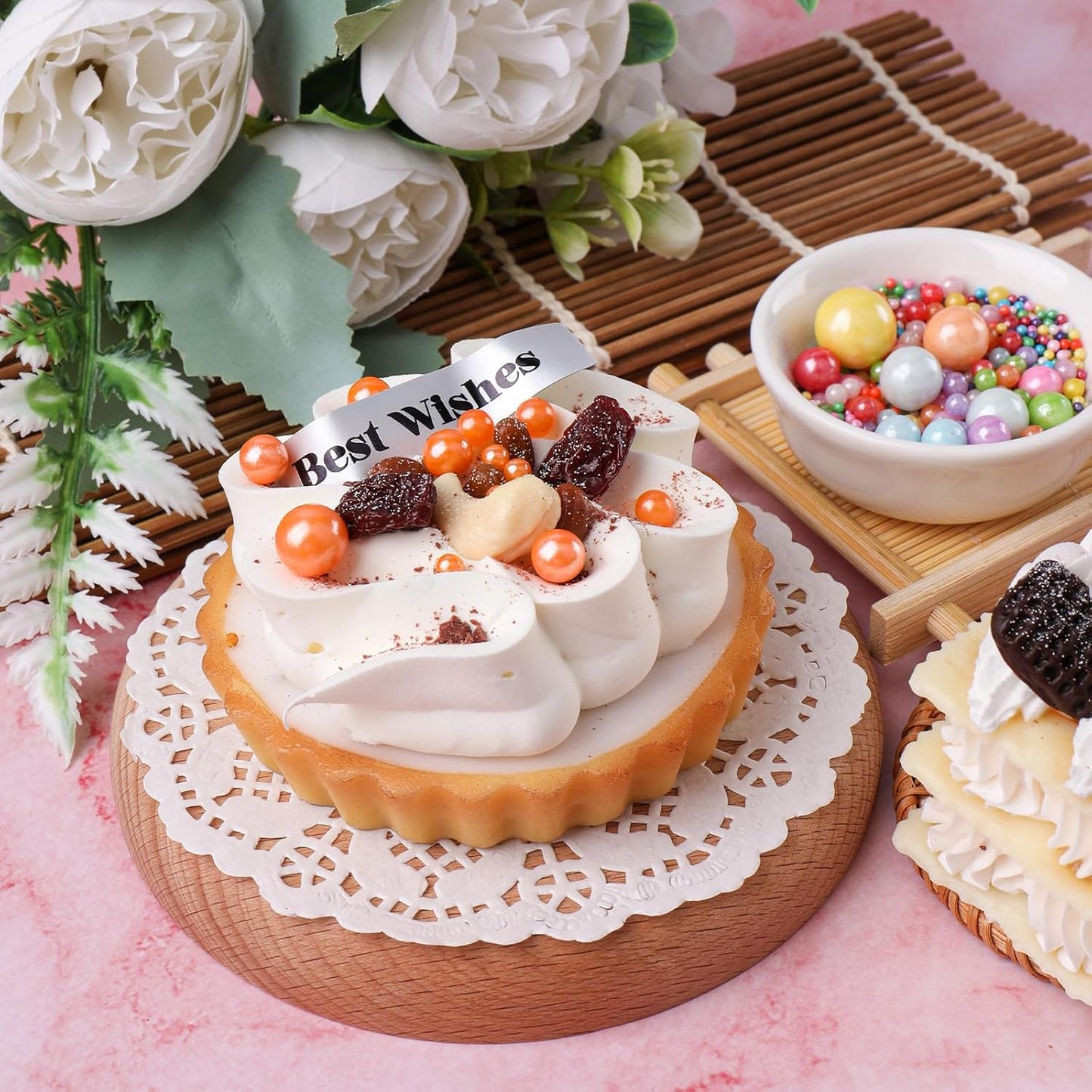 Black Pearl Sprinkles for Cake Decorating, 11.3 Oz Edible Pearls Sugar 4 Sizes Gift Box Set for Baking Cookie Ice Cream Cupcake Toppings