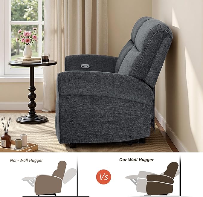 MCombo 64.6" Wall Hugger Power Loveseat Recliner Sofa - Image 5