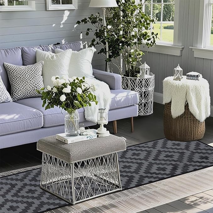 SAND MINE Waterproof Outdoor Rug, Plastic Reversible Rug, Modern Area Rug - Image 6