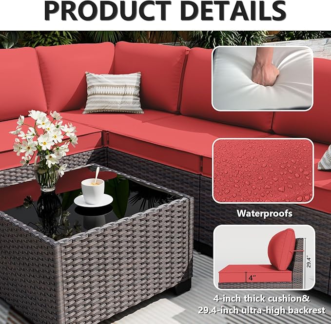 ALAULM 13 Pieces Outdoor Patio Furniture Set - Image 4