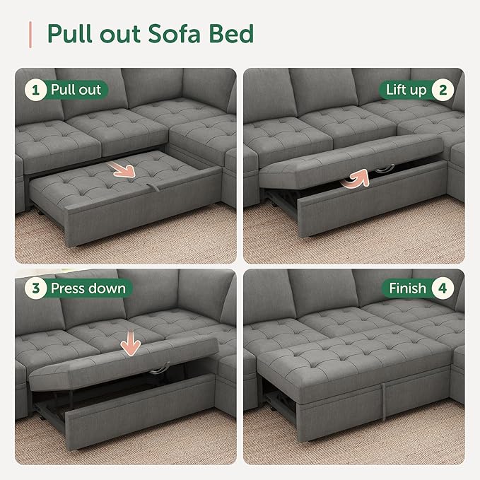 HONBAY Modular Sectional Sleeper Sofa - Image 6