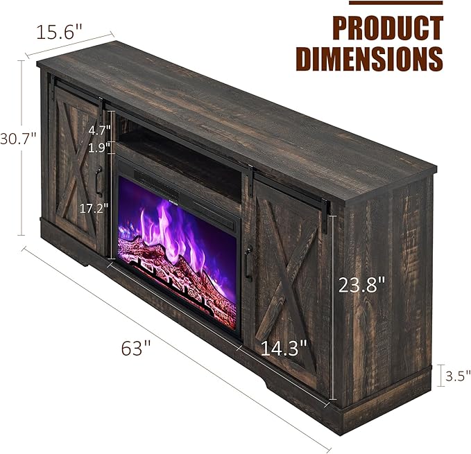 AMERLIFE Fireplace TV Stand - Image 4