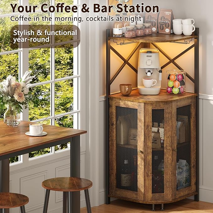 JKsmart Corner Bar Cabinet - Image 8
