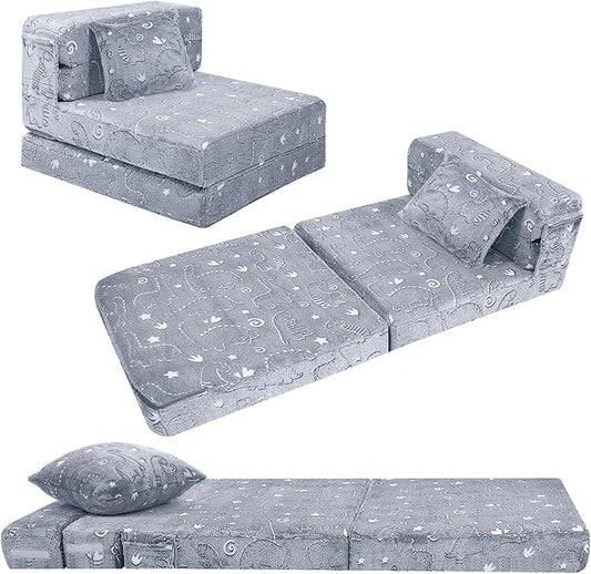 MeMoreCool Kids Floor Mattress Glow in The Dark, Convertible Sofa Couch by MeMoreCool
