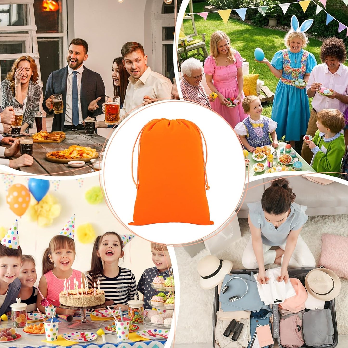 Velvet Drawstring Jewelry Bag, 50Pcs Orange Dice Bag, 7x10, Or Wrapping Halloween Party Favors, Small Bussiness, Toys, Board Game