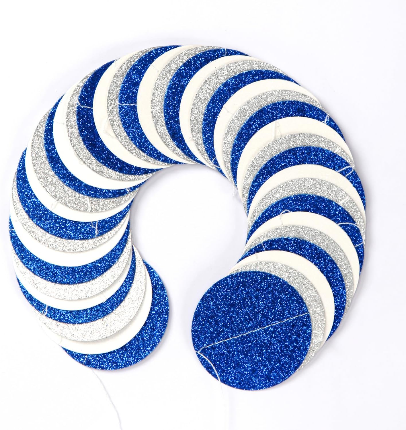 Navy-Blue White-Silver Birthday Party-Decorations Streamers - 52FT Graduation Hanging Paper Garland Banner,Baby Bridal Shower Wedding Engagement Bachelorette Supplies Backdrop Decor Hugtmr