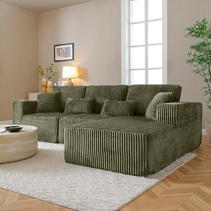 110" Cloud Sectional Couch, Modular Sectional Sofa - Image 4