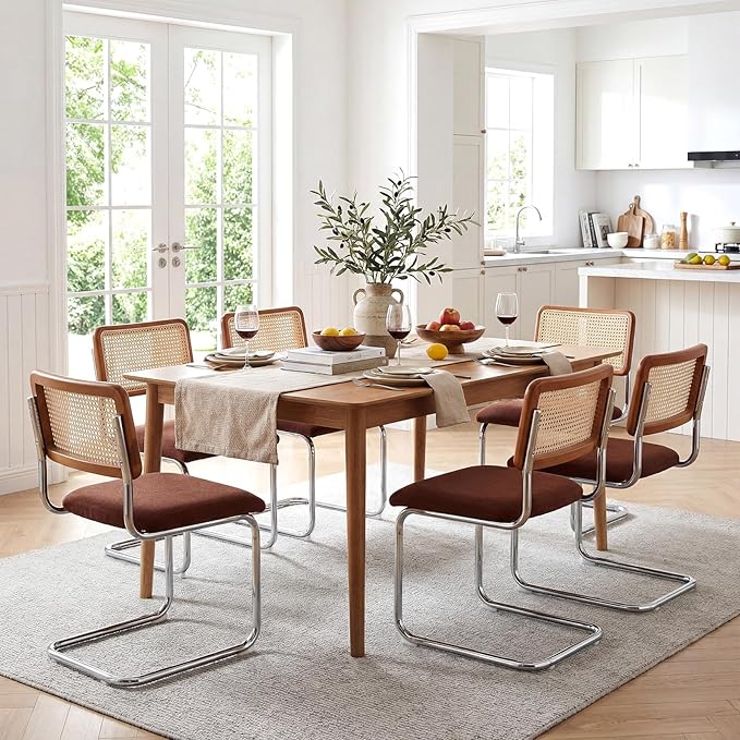 Zesthouse Rattan Dining Chairs Set of 4, Mid Century Modern Dining Room Chairs - Image 6