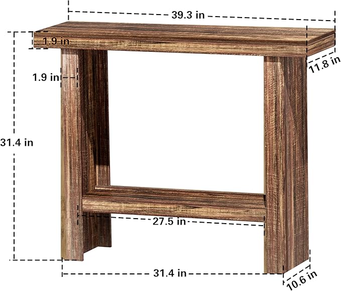 LIFECHOVY Farmhouse Wood Entryway Table Narrow Console Tables - Image 3
