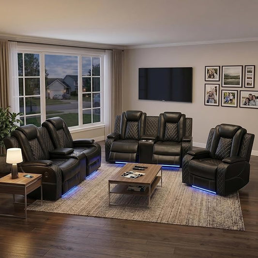 Leather Sofa Set, Power Recliner Sofa Set by ELDANISPOWERRECLINERSOFA