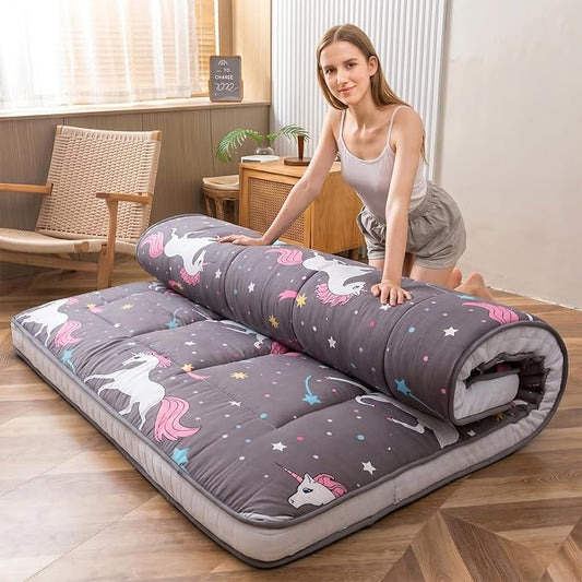 MAXYOYO Unicorn Pattern Futon Mattress, Padded Japanese Floor Mattress Quilted by MAXYOYO