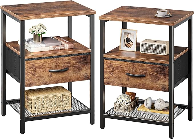 Huuger Nightstand Set of 2, Night Stand by Huuger