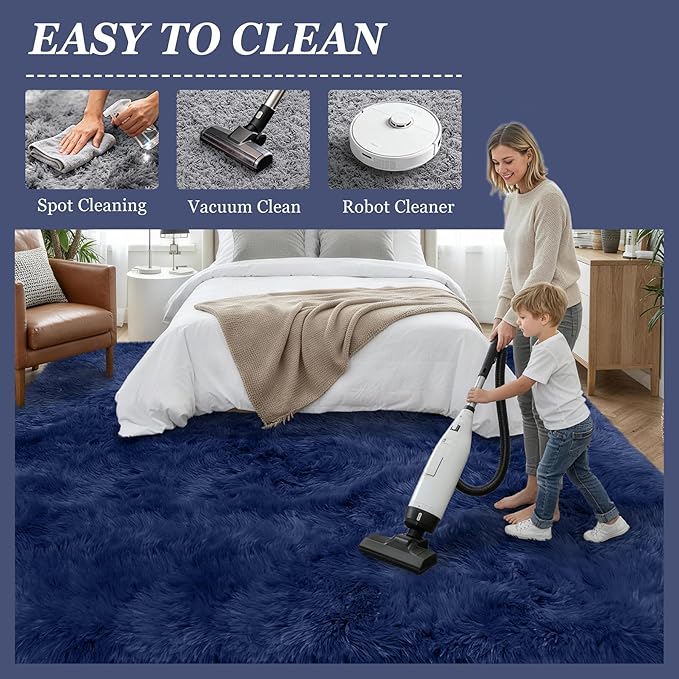Fluffy 5x7 Area Rugs for Living Room Bedroom: Ultra Soft Shag Rug Non-Slip - Image 8