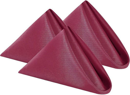 Cloth Napkins 20x20 inch Washable Polyester Dinner Napkins Soft Table Napkins for Wedding Party Dining Banquet(Burgundy,50PCS)