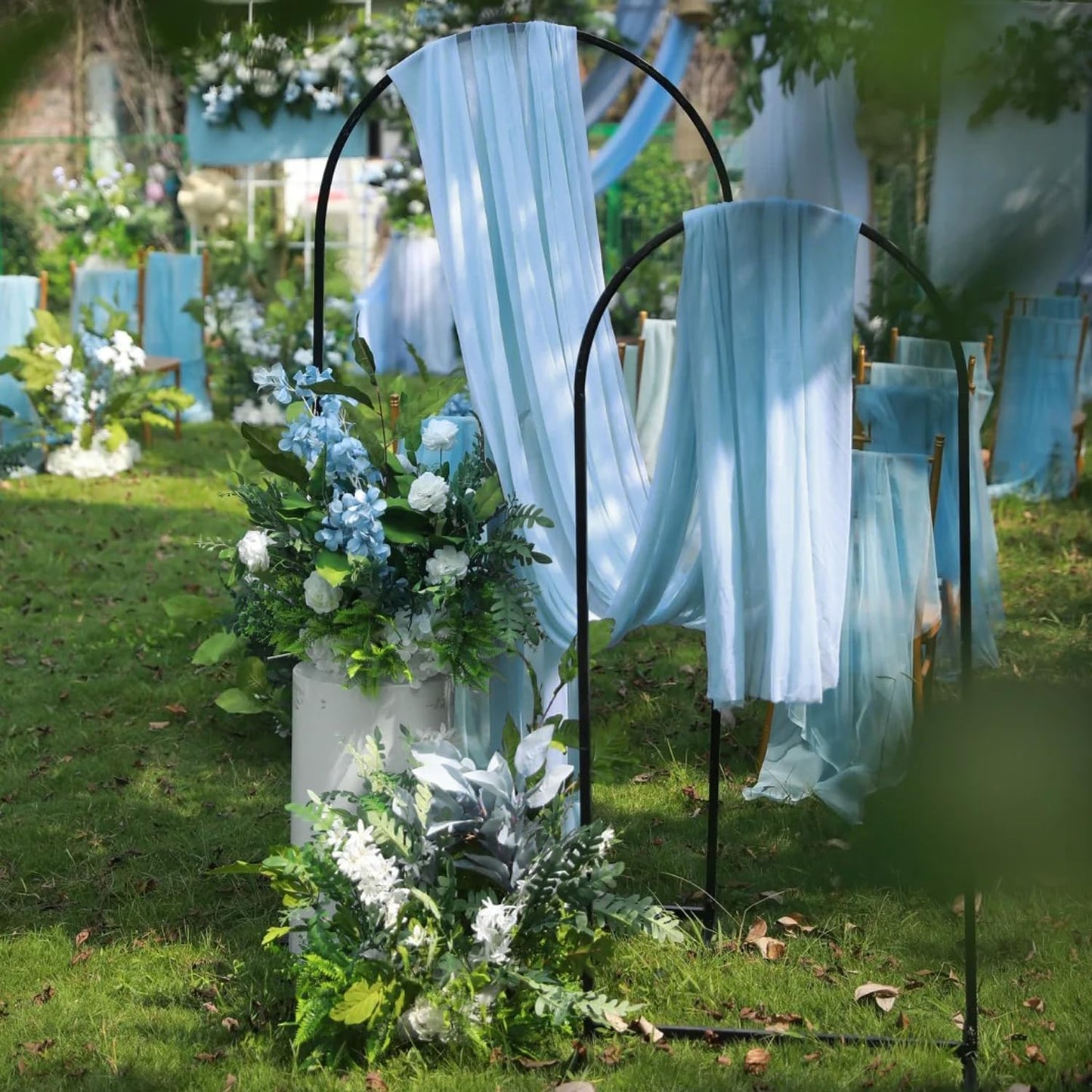 Wokceer Wedding Arch Draping Fabric 28.7" x 20FT Baby Blue Drapes Sheer Fabric Backdrop Arch Draping Fabric for Wedding Ceremony Birthday Party Bridal Shower Decoration